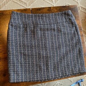 LOFT Blue and White Tweed Mini Skirt size 8P